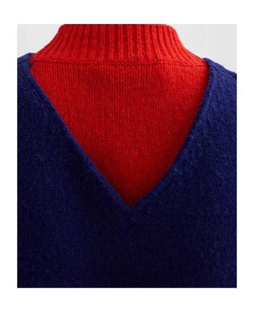 Jil Sander Blue Colorblock Knitted Dress