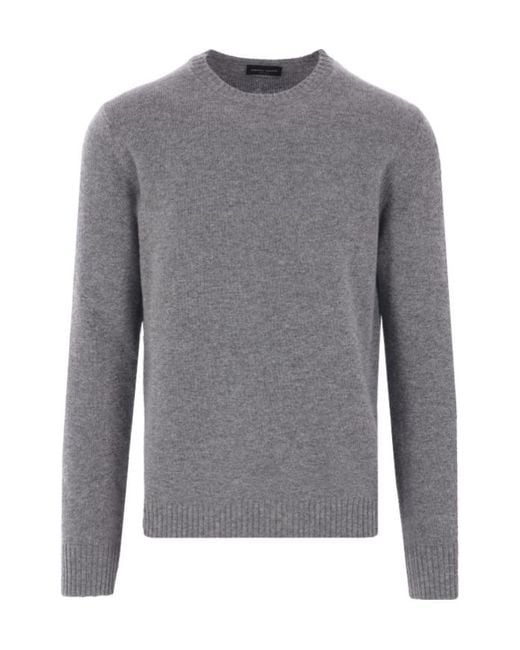 Roberto Collina Gray Round Neck Jumper for men