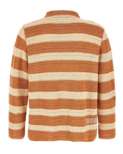 Bode Brown Striped Cardigan