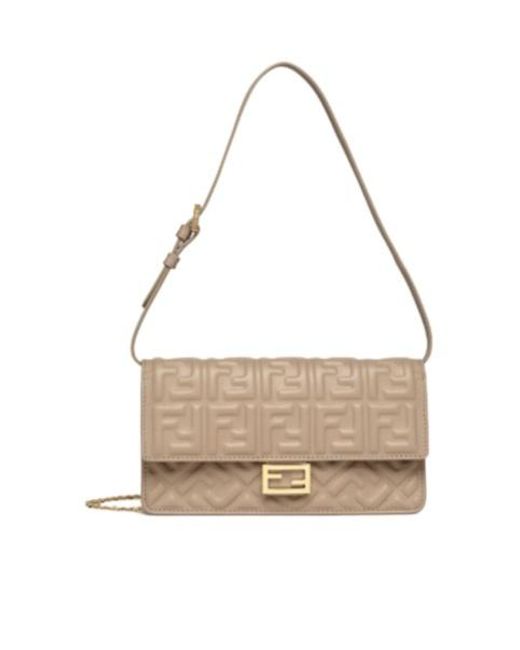 Fendi Metallic Baguette Small Shoulder Bag
