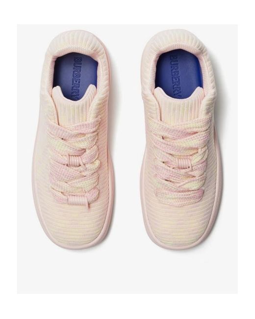 Burberry Pink Box Checked Low-Top Sneakers
