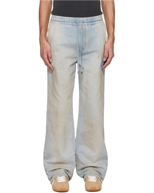 Amiri Blue Drawstring Denim Trousers for men