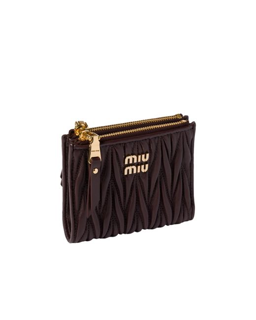 Miu Miu Black Matelassé Nappa Leather Small Wallet