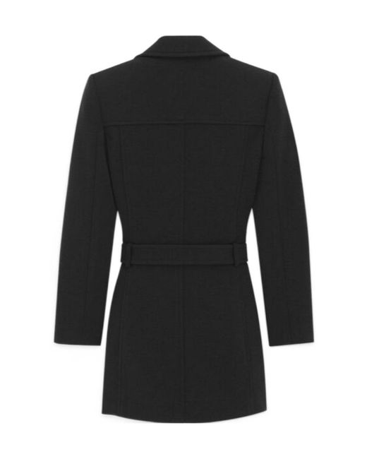 Saint Laurent Black Belted Double-Breasted Jacket