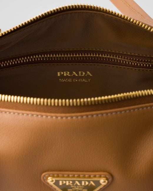 Prada Brown Medium Top-Handle Bag With Padlock