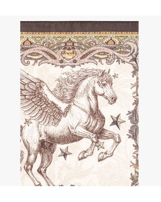 Etro Natural Patterned Pocket Square for men