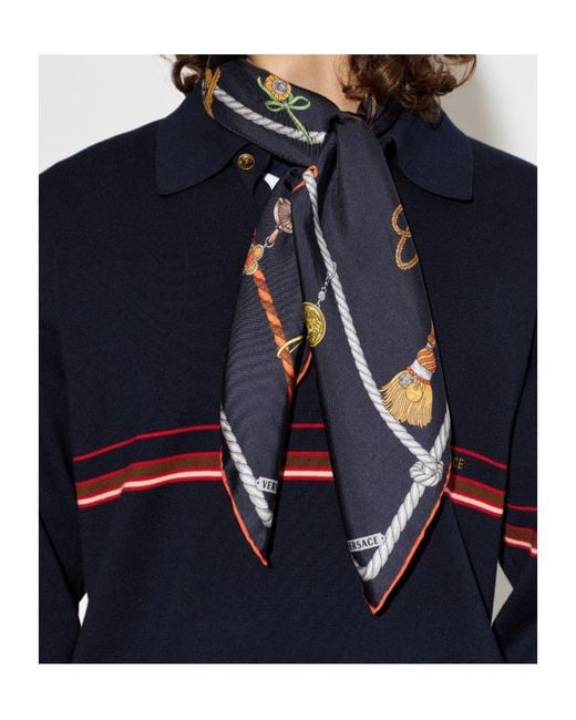 Versace Black Medusa Rope Printed Scarf for men