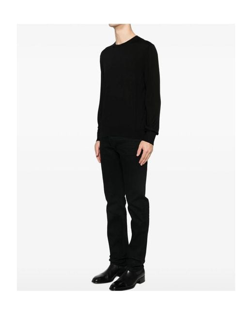 Tom Ford Black Crewneck Long-Sleeved Pullover for men