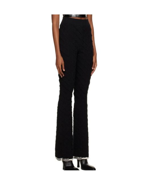 Ambush Black High-Waisted Monogram Flared Trousers