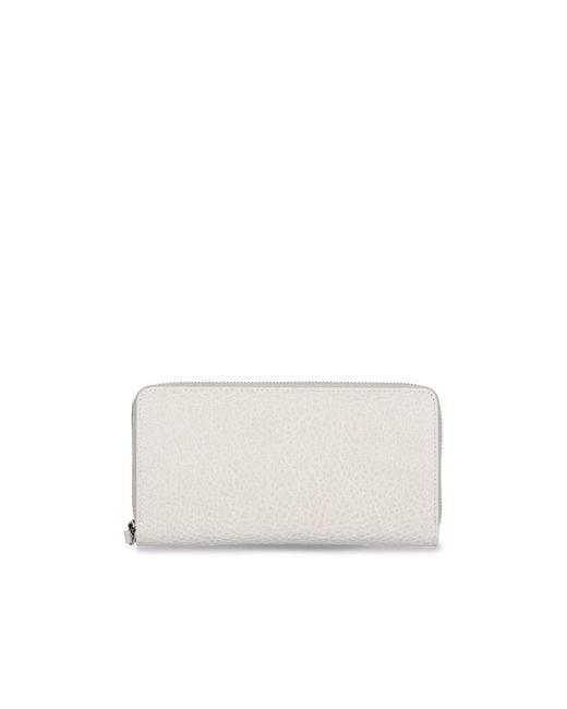 Maison Margiela White Four-Stitch Zip-Around Wallet