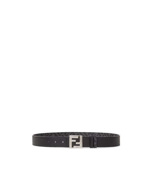 Fendi White Squared Ff Reversible Belt for men