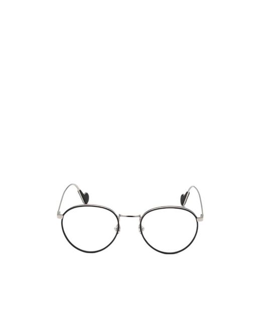 Moncler Metallic Eyewear Oval Frame Glasses for men