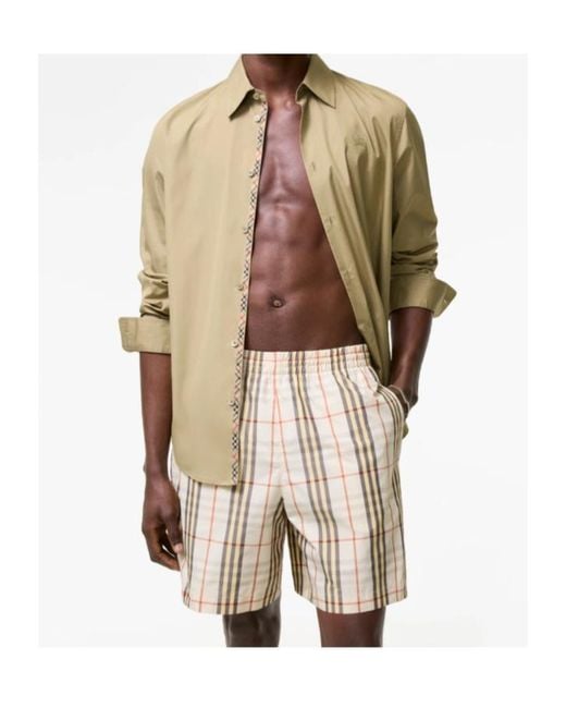 Burberry Natural Check Swim Shorts for men