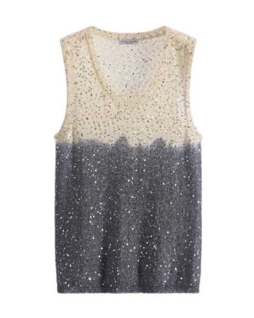 Roberto Collina Gray Sequins Top