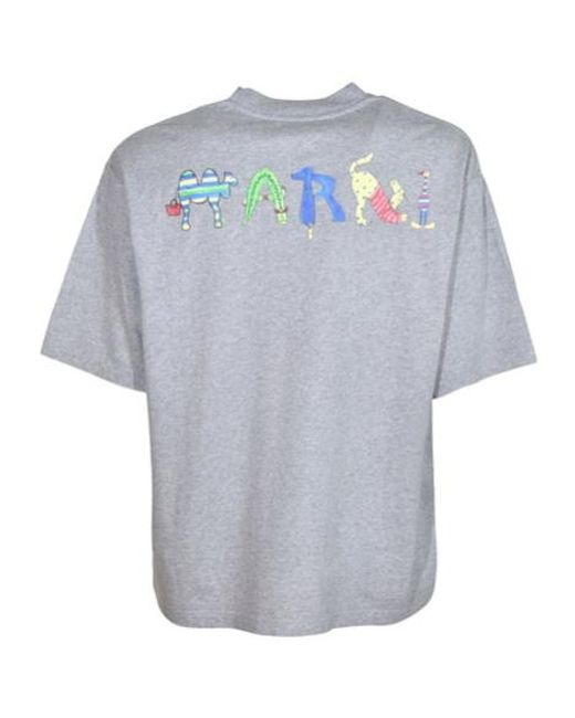Marni Blue Short-Sleeved T-Shirt for men