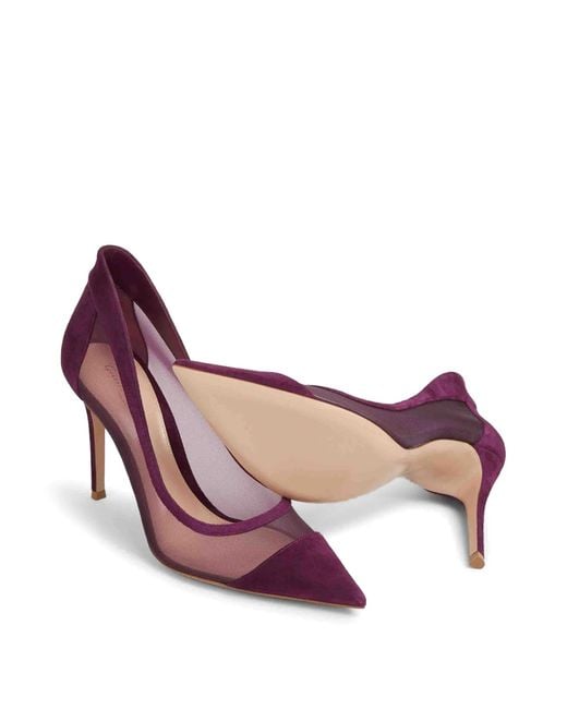 Gianvito Rossi Purple Mesh High Heels