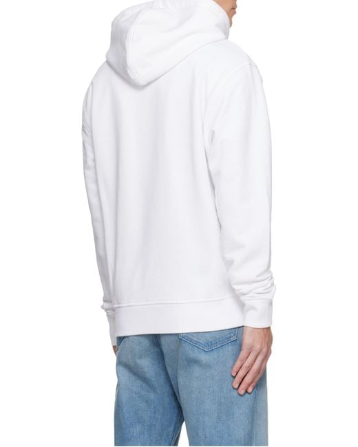 AMI White Contrasted "Ami De Coeur" Hoodie for men