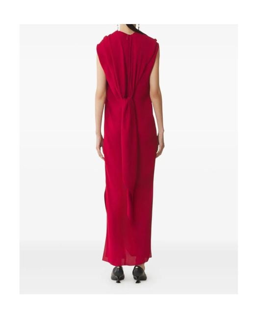 Lanvin Red Front Knot Dress