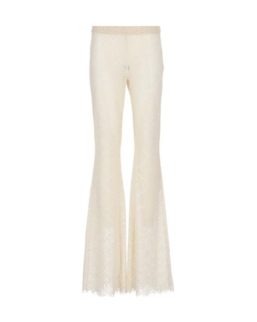 DSquared² White High Waist Flared Pants