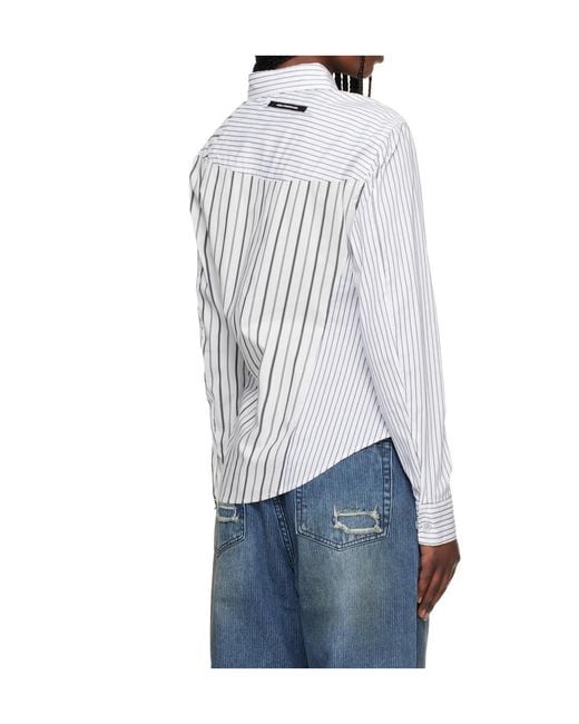 ANDERSSON BELL White Noa Striped Twisted Shirt