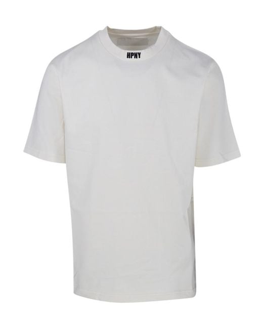 Heron Preston White Logo Embroidered Crewneck T-Shirt for men