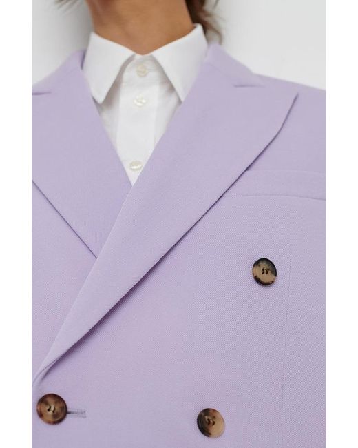 Wardrobe NYC Purple Double-Breasted Suit Jacket