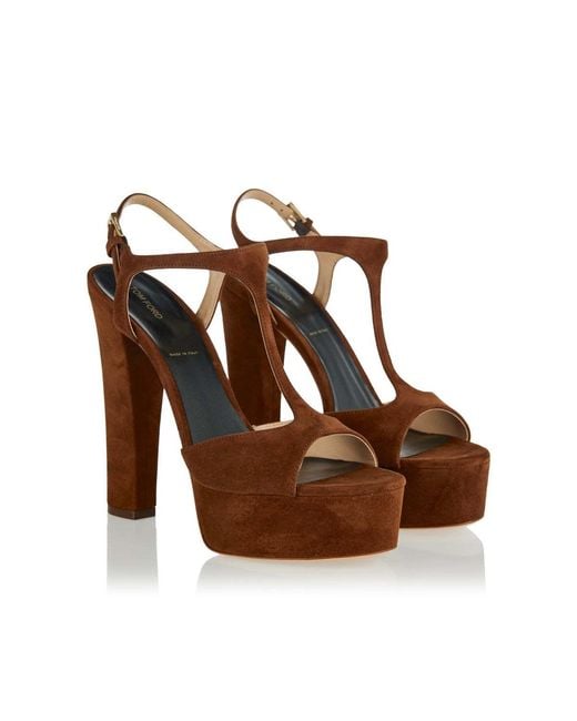 Tom Ford Brown Open-Toe High-Heeled Sandals