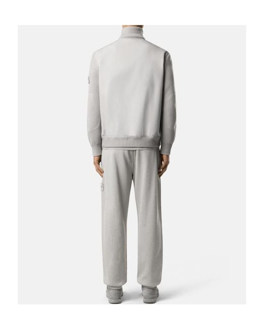 Stone Island Gray Logo-Patch Jacket for men
