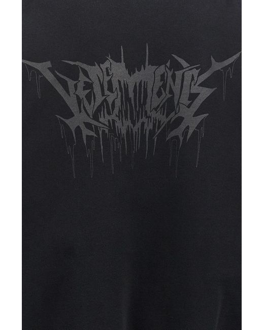 Vetements Black Skull Printed Oversized Hoodie for men