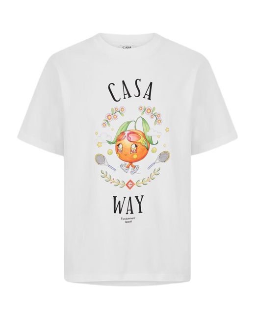 Casablanca White Logo Crew Neck T-Shirt for men