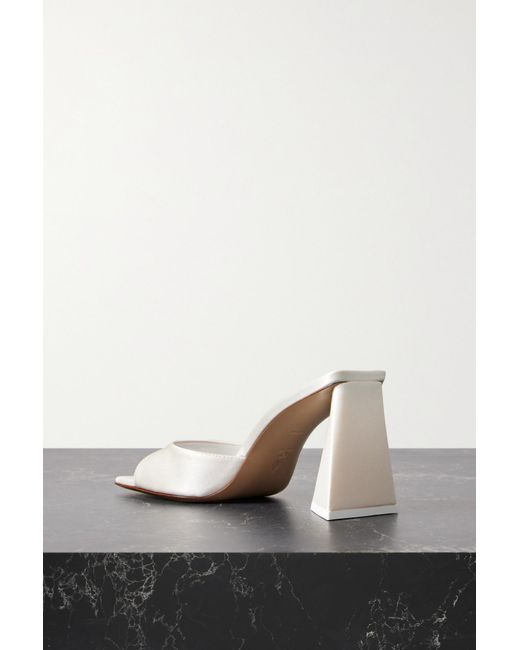 The Attico White Devon Satin Mules