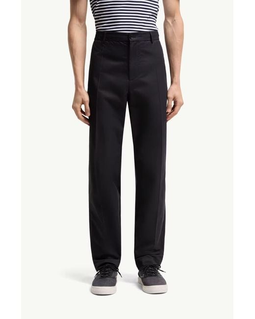 Moncler Blue Logo Patch Straight-Leg Pants for men