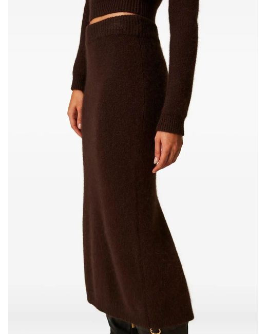Twinset Purple Knit Midi Skirt