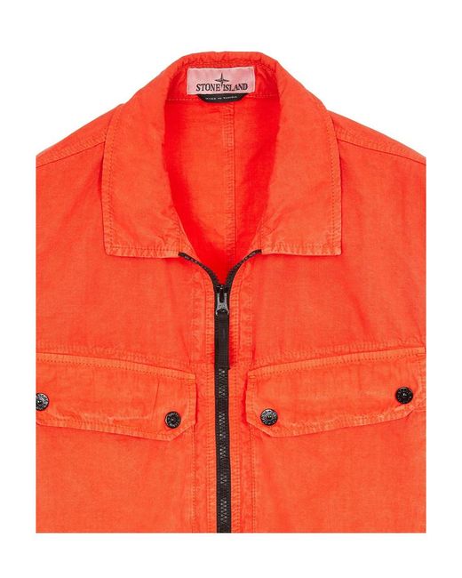 Stone Island Red Logo Decal Casual Jacket for men