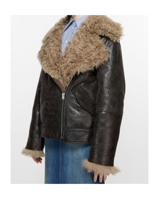 Acne Multicolor Leather Shearling Jacket