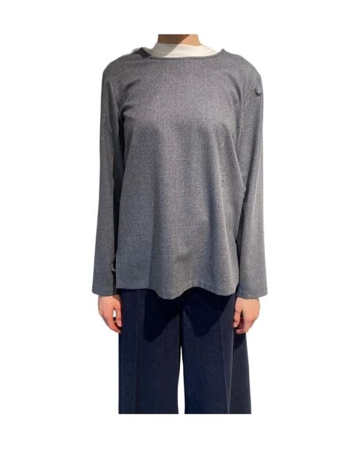 Max Mara Gray Long-Sleeved Top