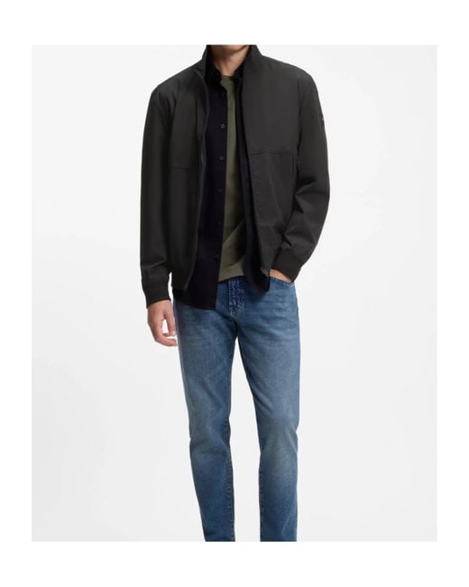 Boss Black Water-Repellent Softshell Jacket With Detachable Sleeves for men