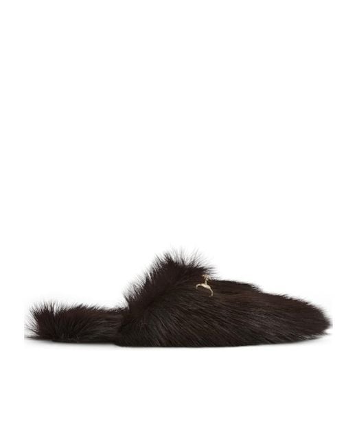 Gucci Brown Horsebit Flat Mules