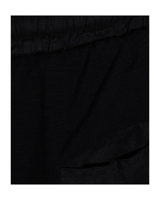 Thom Krom Black Drawstring Relaxed Shorts for men
