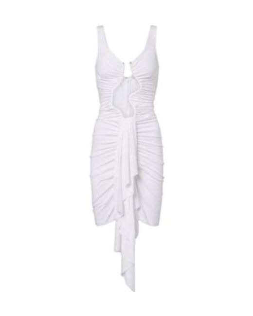 Christopher Esber White Salacia Ruched Jersey Minidress