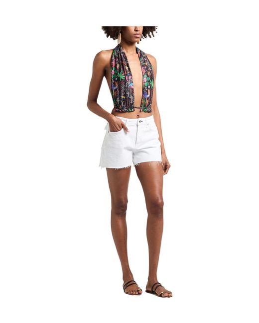 Rag & Bone White Plain Colour Denim Shorts