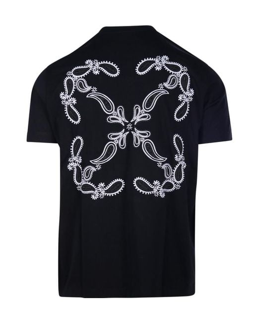 Off-White c/o Virgil Abloh Black Logo Printed Crewneck T-Shirt for men