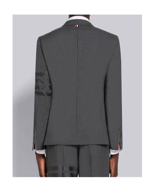 Thom Browne Gray 4-Bar Single-Breasted Blazer for men