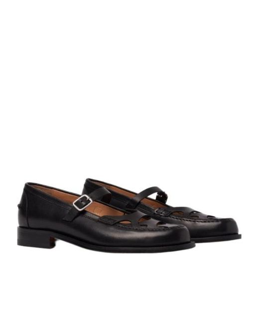 Scarosso Black Minni Buckle Fastened Flat Shoes