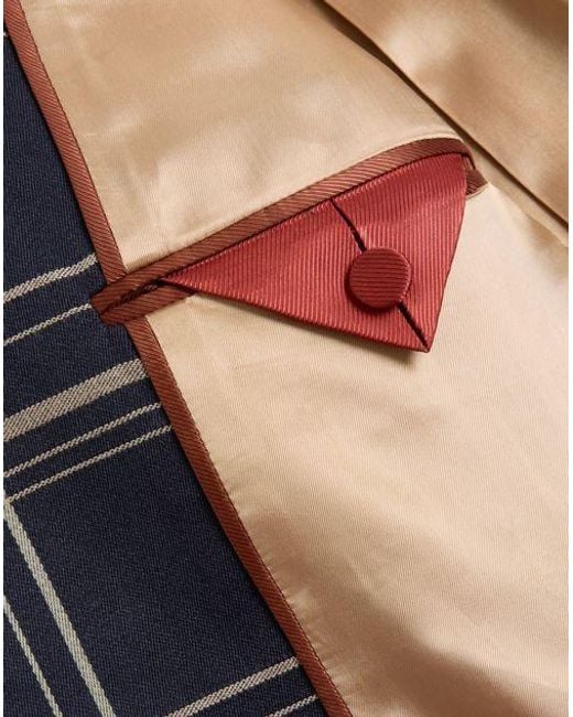 Valentino Blue Checked Double-Breasted Blazer for men