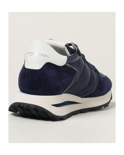 Philippe Model Blue Lace-Up Casual Sneakers for men