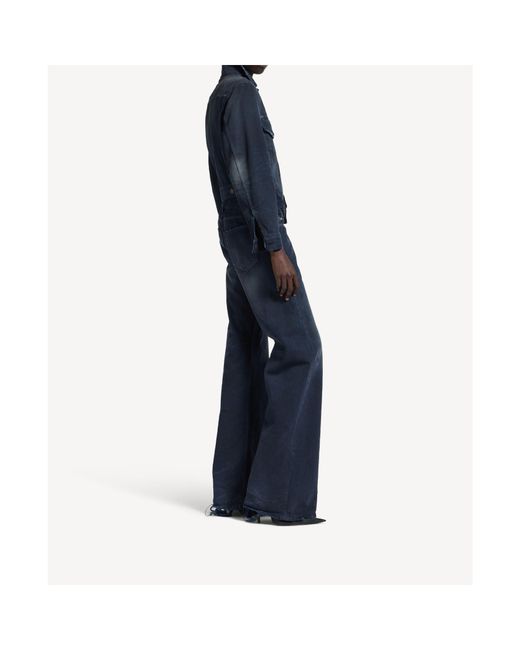 Balenciaga Blue Curved Waist Jeans