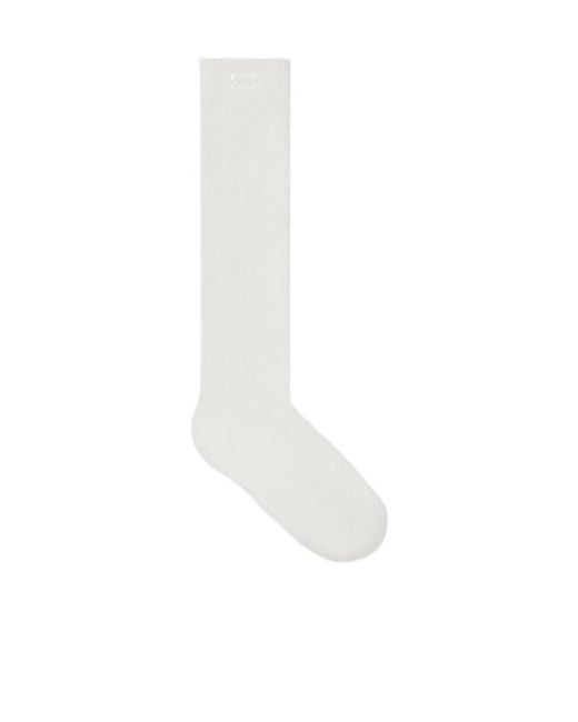 Céline White Long Triomphe Socks