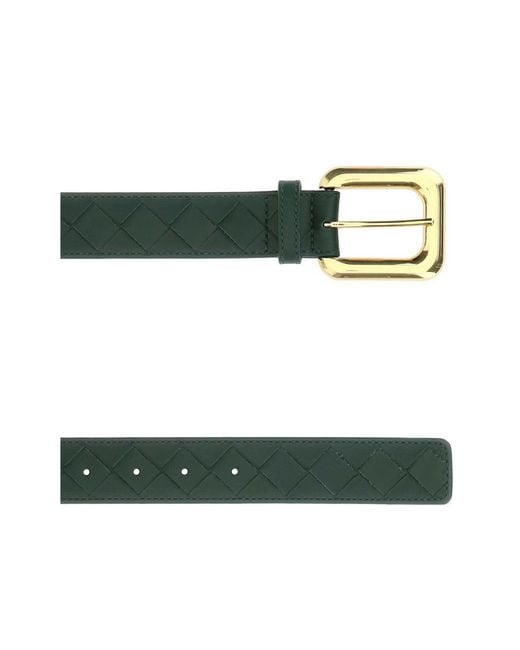 Bottega Veneta Green Woven Buckle Belt
