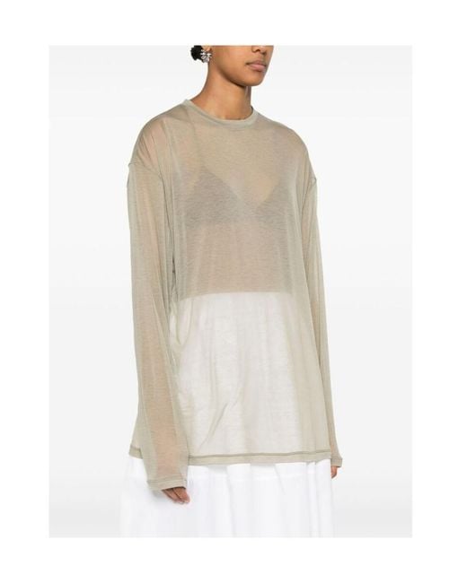 Prada White Long-Sleeved Crewneck T-Shirt